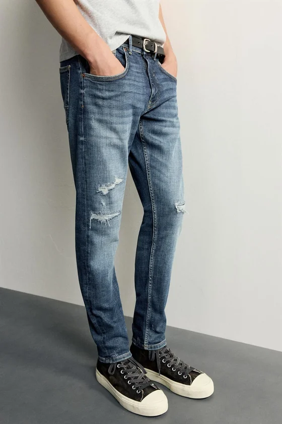 ДЖИНСЫ SKINNY FIT С РАЗРЕЗАМИ