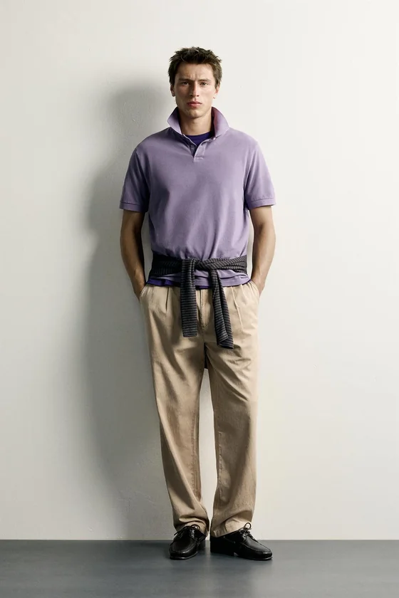 ПОЛО REGULAR FIT ИЗ ТКАНИ ПИКЕ С ЭФФЕКТОМ СТИРКИ