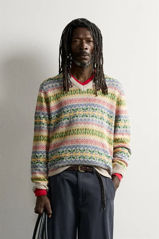 ЖАККАРДОВЫЙ СВИТЕР ИЗ 100% ЛЬНА AARON LEVINE X ZARA