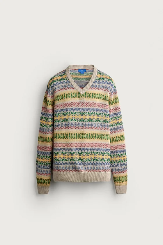 ЖАККАРДОВЫЙ СВИТЕР ИЗ 100% ЛЬНА AARON LEVINE X ZARA