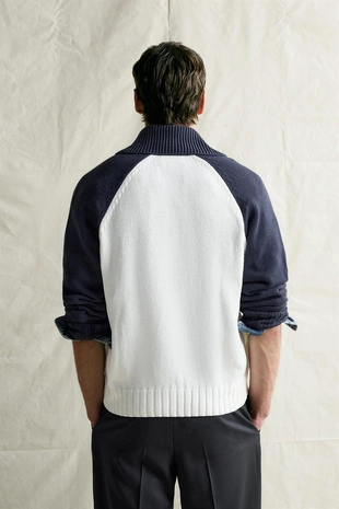 Кардиган Relaxed Fit в стиле Color Block- Заказать в России