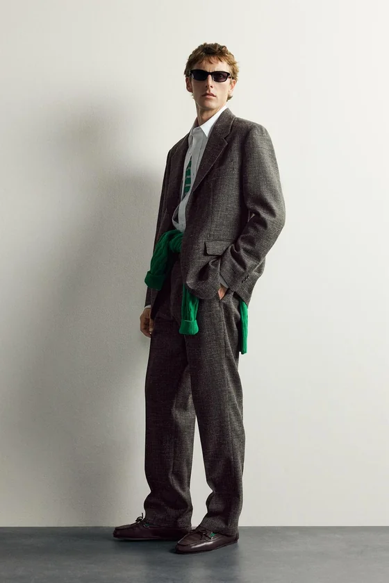 КОСТЮМНЫЙ БЛЕЙЗЕР ИЗ ШЕРСТИ И ЛЬНА AARON LEVINE X ZARA