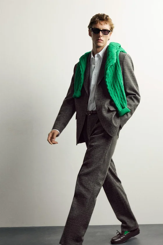 КОСТЮМНЫЙ БЛЕЙЗЕР ИЗ ШЕРСТИ И ЛЬНА AARON LEVINE X ZARA