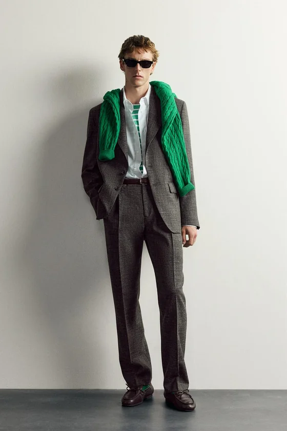 КОСТЮМНЫЙ БЛЕЙЗЕР ИЗ ШЕРСТИ И ЛЬНА AARON LEVINE X ZARA