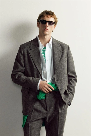 Костюмный блейзер из шерсти и льна Zara «Aaron Levine»- Заказать в России