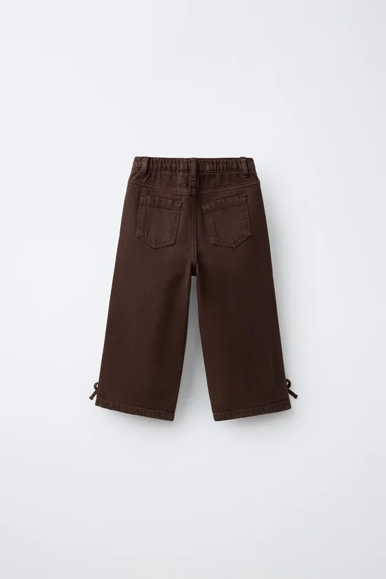 ДЖИНСЫ WIDE LEG С ЗАВЯЗКАМИ