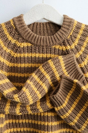 Zara Timeless – трикотажный свитер в полоску из хлопка и шерсти