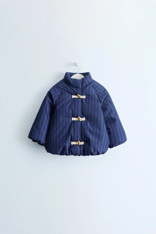 Zara Timeless — пальто в полоску со съемным капюшоном- Заказать в России