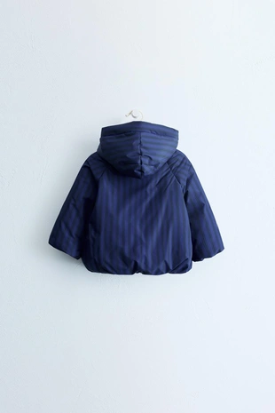Zara Timeless — пальто в полоску со съемным капюшоном- Заказать в России