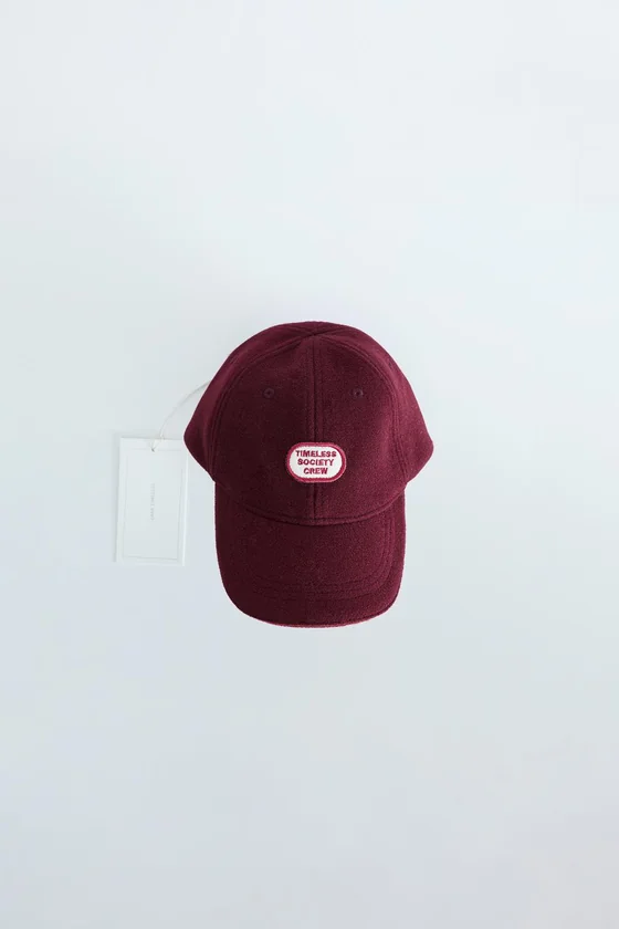 Кепка в стиле zara timeless с шерстяным эффектом и аппликацией