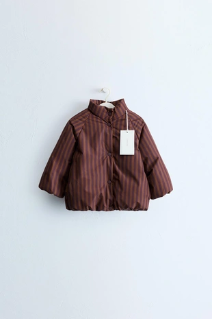 Zara Timeless — полосатое пальто со съемным капюшоном- Заказать в России
