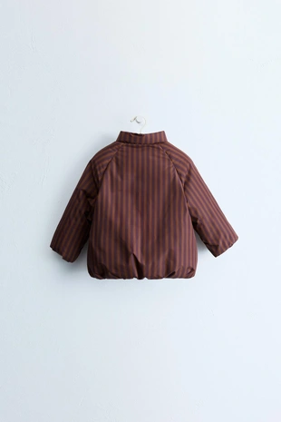 Zara Timeless — полосатое пальто со съемным капюшоном- Заказать в России