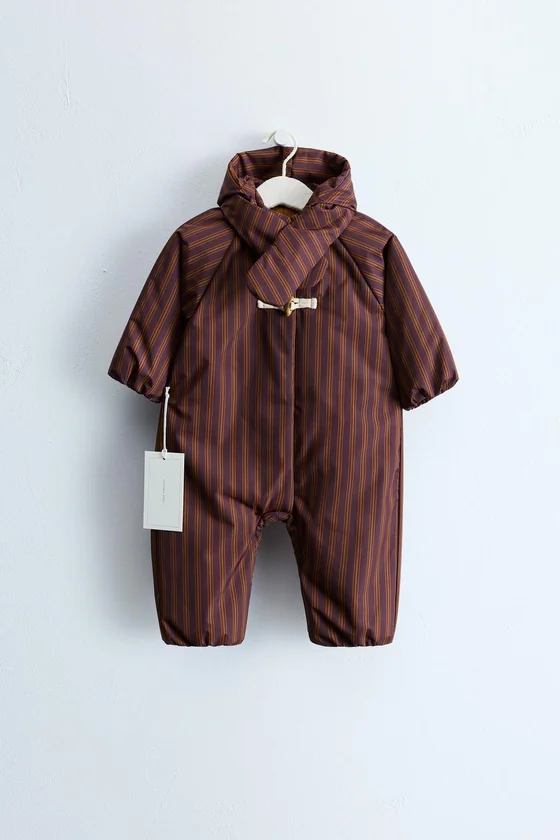 ZARA TIMELESS — НЕЙЛОНОВЫЙ КОМБИНЕЗОН В ПОЛОСКУ СО СЪЕМНЫМ КАПЮШОНОМ