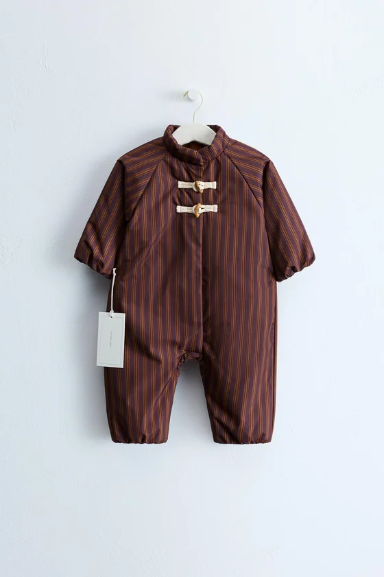 ZARA TIMELESS — НЕЙЛОНОВЫЙ КОМБИНЕЗОН В ПОЛОСКУ СО СЪЕМНЫМ КАПЮШОНОМ