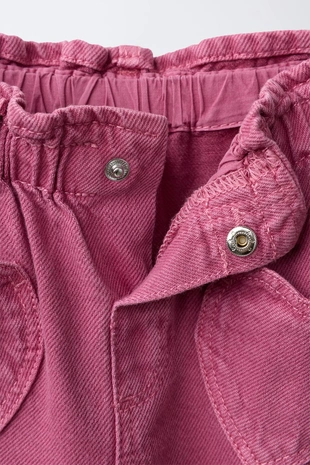 Брюки Baggy из твила с карманами в форме сердец- Заказать в России