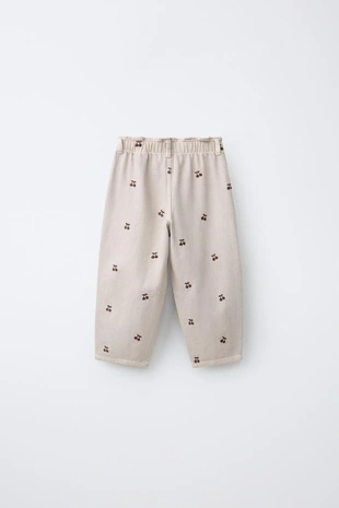 Брюки Baggy из твила с вышивкой- Заказать в России