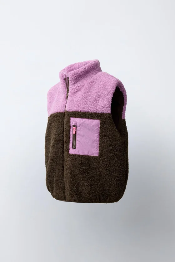 ЖИЛЕТ ИЗ ИСКУССТВЕННОЙ ОВЧИНЫ COLOR BLOCK