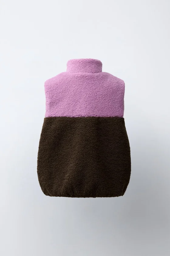 ЖИЛЕТ ИЗ ИСКУССТВЕННОЙ ОВЧИНЫ COLOR BLOCK