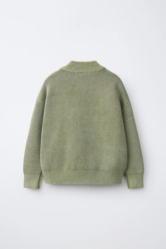 ТРИКОТАЖНЫЙ КАРДИГАН С ЭФФЕКТОМ ACID WASH