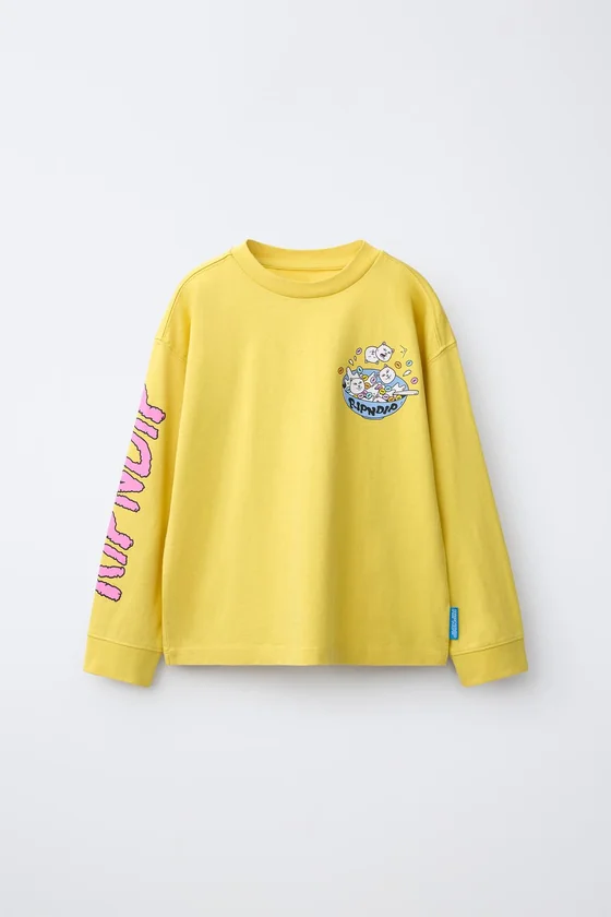 ЛОНГСЛИВ С ЛОГОТИПОМ RIPNDIP © X ZARA KIDS
