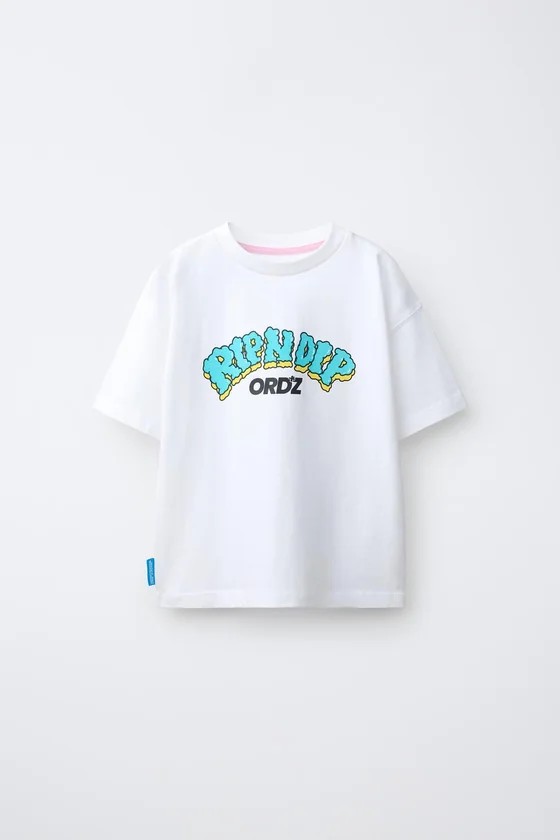 ЛОНГСЛИВ С ОБЪЕМНЫМ ЛОГОТИПОМ RIPNDIP © X ZARA KIDS