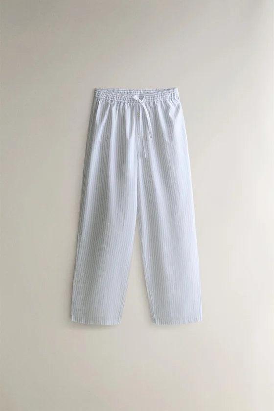 Брюки из хлопкового поплина в полоску