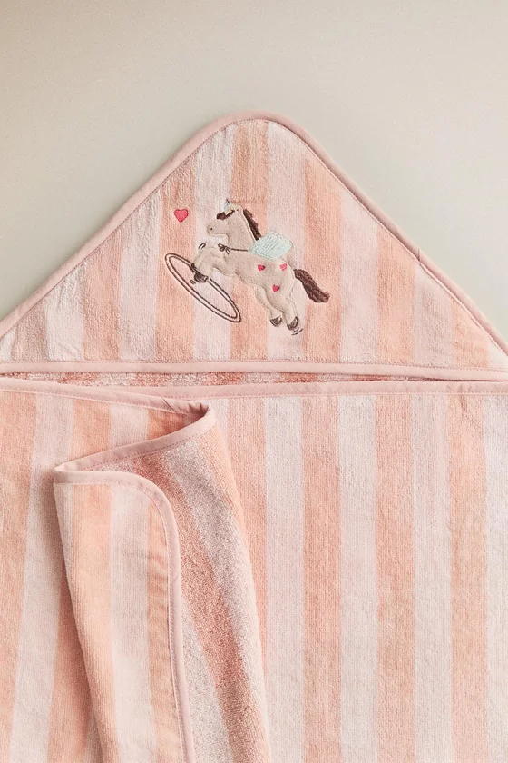 Детское полотенце с капюшоном  единорог 