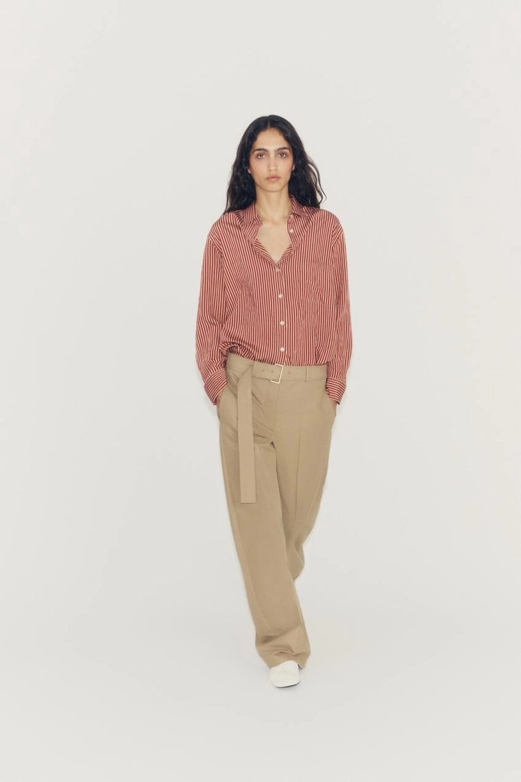 БРЮКИ С ЗАЩИПАМИ И ПОЯСОМ — коллекция Zara «ZW»