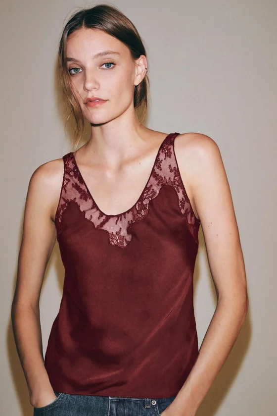 ТОП В БЕЛЬЕВОМ СТИЛЕ С КРУЖЕВОМ — ZW COLLECTION