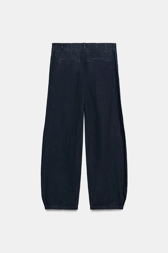 БРЮКИ-БАРРЕЛЬ ИЗ 100% ЛЬНА — ZW COLLECTION