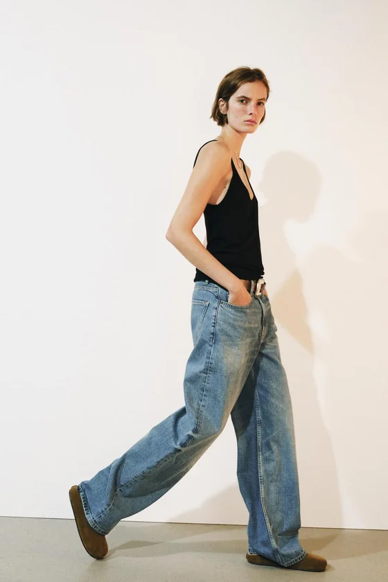ДЖИНСЫ WIDE LEG RELAXED С НИЗКОЙ ПОСАДКОЙ — ZW COLLECTION