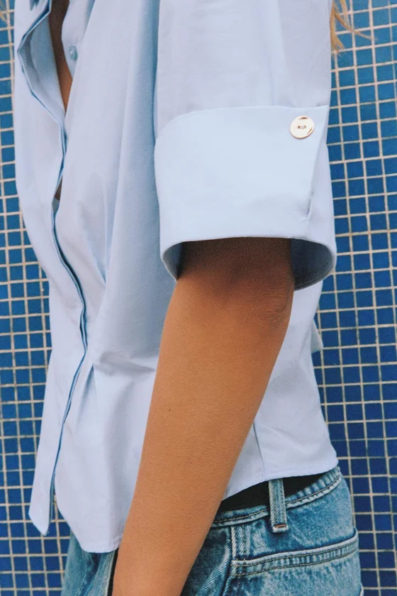 РУБАШКА СО СБОРКАМИ И КОРОТКИМИ РУКАВАМИ