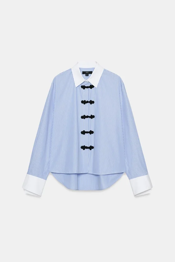 РУБАШКА В ПОЛОСКУ С ЗАСТЕЖКАМИ-КЛЕВАНТ ZW COLLECTION