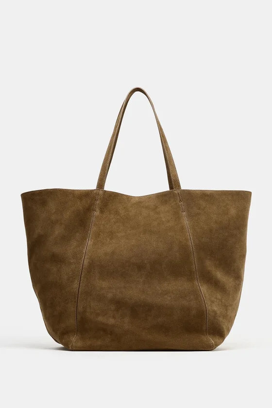 БОЛЬШАЯ ЗАМШЕВАЯ СУМКА-ШОПЕР