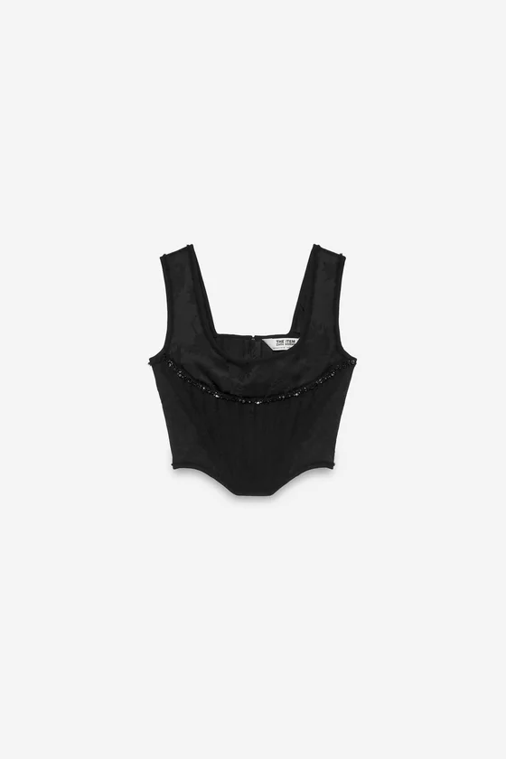 ЖАККАРДОВЫЙ КОРСЕТ С БУСИНАМИ — THE ITEM