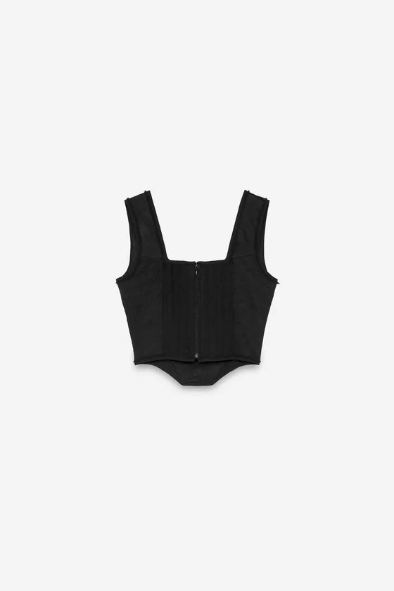 ЖАККАРДОВЫЙ КОРСЕТ С БУСИНАМИ — THE ITEM