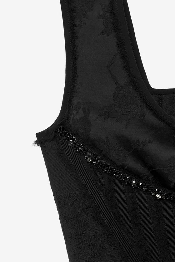 ЖАККАРДОВЫЙ КОРСЕТ С БУСИНАМИ — THE ITEM