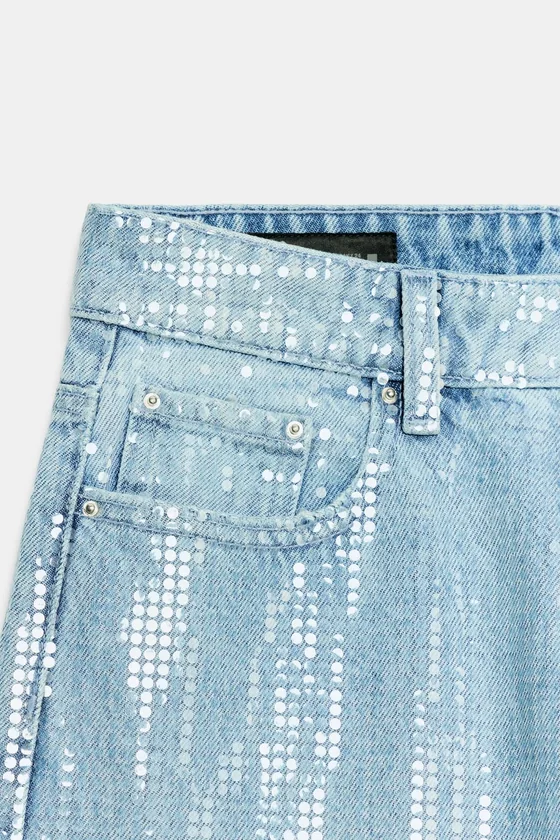 ДЖИНСЫ Z1975 STRAIGHT С ПАЙЕТКАМИ И СРЕДНЕЙ ПОСАДКОЙ