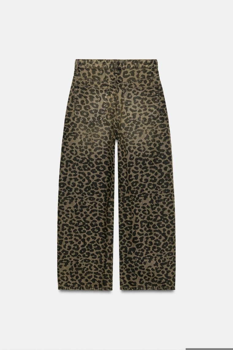 Джинсы baggy с животным принтом и средней посадкой trf