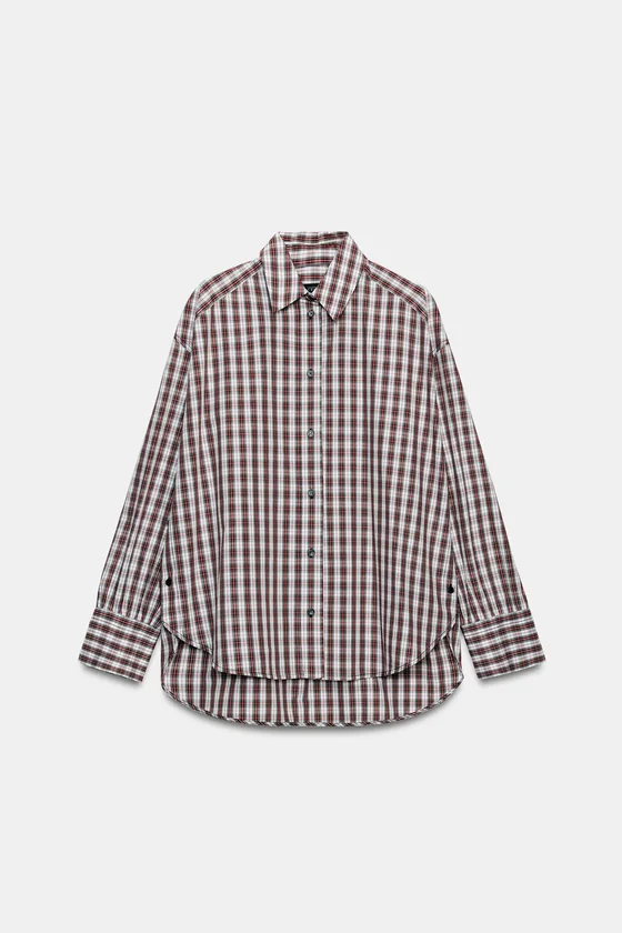 РУБАШКА ОВЕРСАЙЗ В КЛЕТКУ — коллекция Zara «ZW»