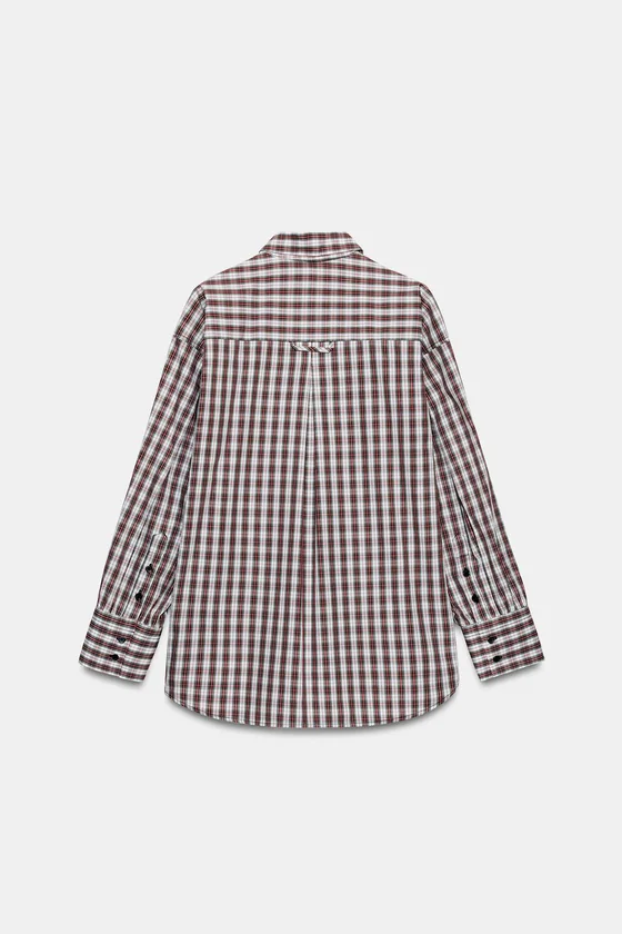 РУБАШКА ОВЕРСАЙЗ В КЛЕТКУ — коллекция Zara «ZW»