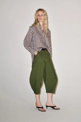 Рубашка оверсайз в клетку — коллекция Zara «Zw»- Заказать в России