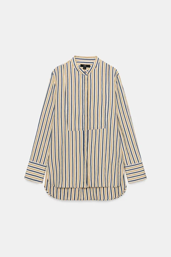 РУБАШКА В ПОЛОСКУ С МАНИШКОЙ коллекция Zara «ZW»