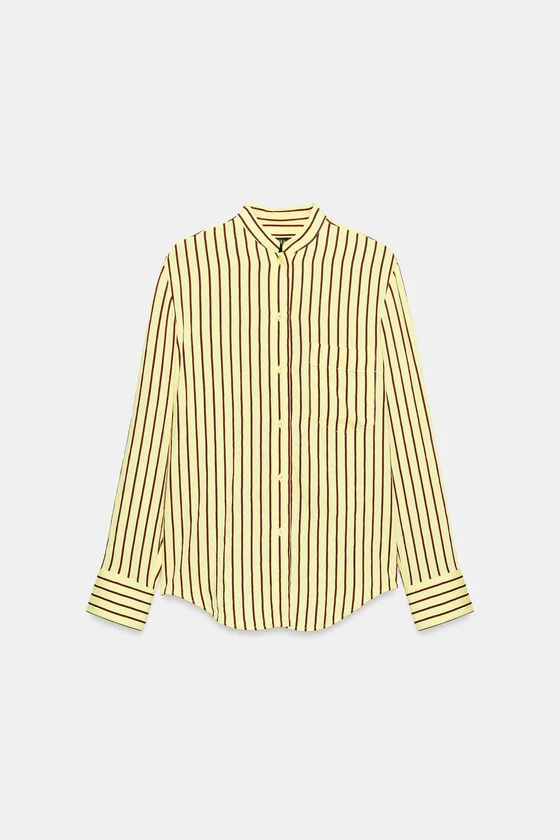 РУБАШКА В ПОЛОСКУ С КАРМАНОМ — коллекция Zara «ZW»
