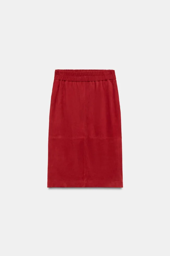 ЮБКА МИДИ ИЗ 100% КОЖИ — коллекция Zara «ZW»