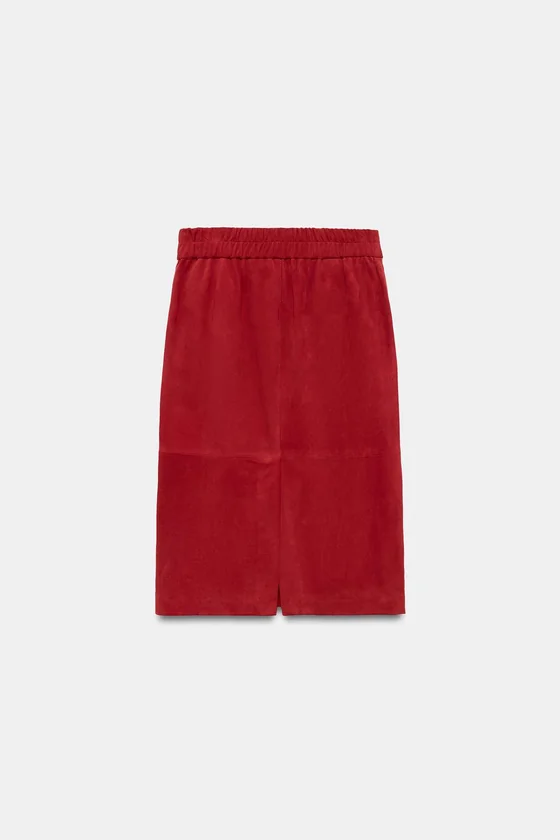 ЮБКА МИДИ ИЗ 100% КОЖИ — коллекция Zara «ZW»