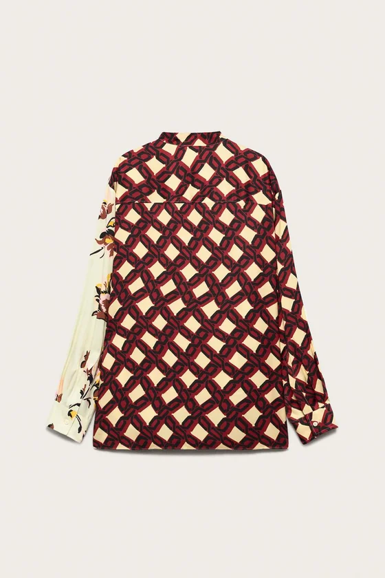 Рубашка oversize с комбинированным принтом limited edition