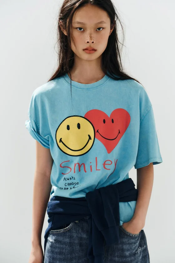 ФУТБОЛКА С ЭФФЕКТОМ ПОТЕРТОСТИ SMILEY®