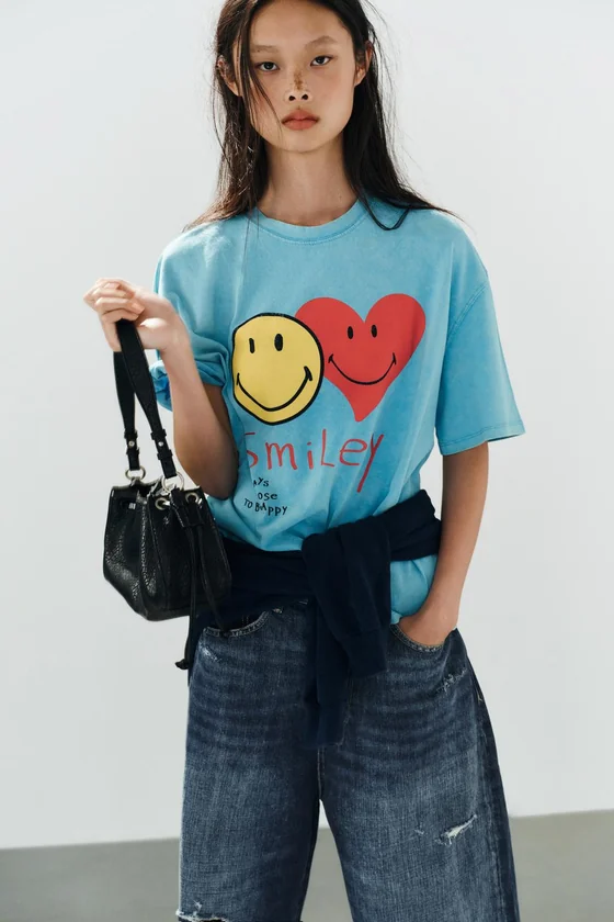 ФУТБОЛКА С ЭФФЕКТОМ ПОТЕРТОСТИ SMILEY®