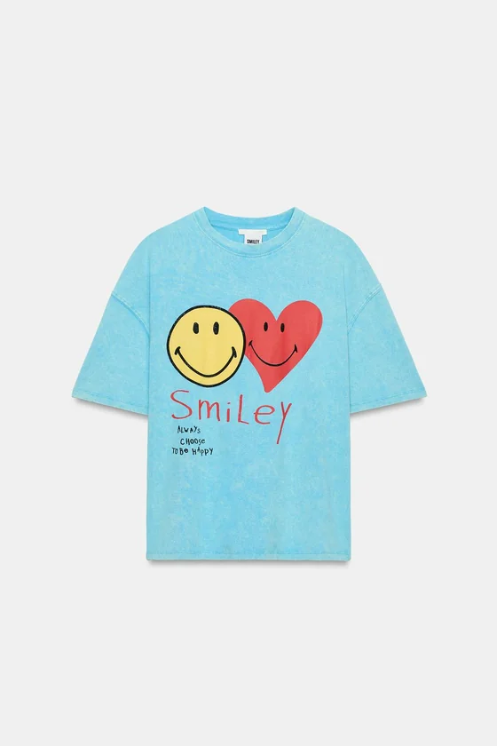 ФУТБОЛКА С ЭФФЕКТОМ ПОТЕРТОСТИ SMILEY®
